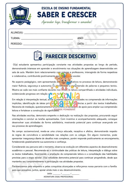 parecer descritivo