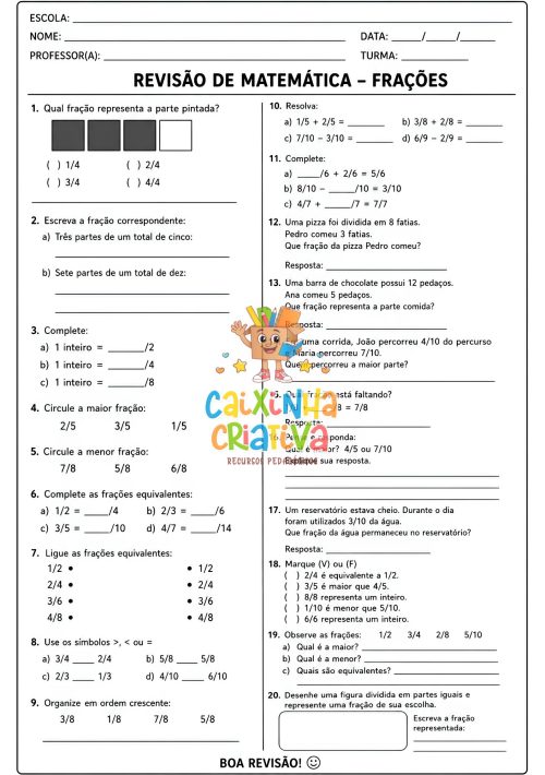 revisão de matemática